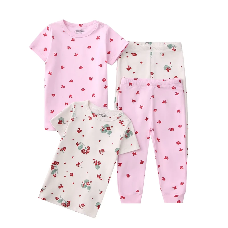 CHINEE New Design Baby Clothes Gift Set Kids Pajamas 2 Short Sleeve 2 T Shirt Long Sleeve Pants Toddlers Sleep Suit