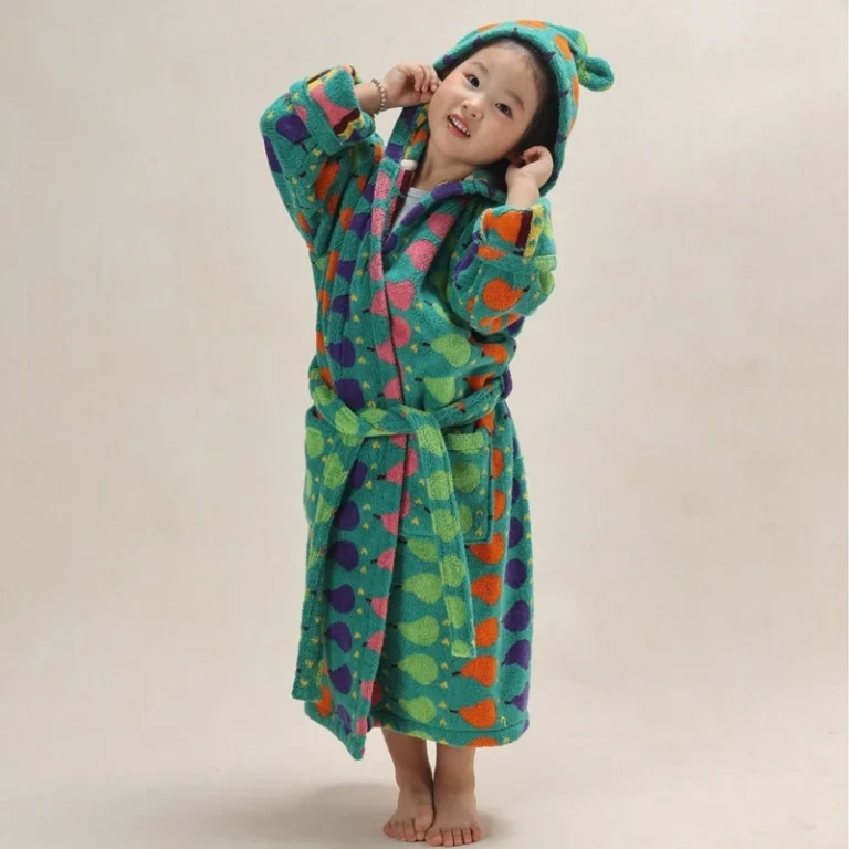CHINEE-New-Fashion-Cute-Pear-Style-Kids-Bathrobe-Class-a-Childrens-Water-Absorbent-Bathrobe-Combed-Long-Staple-Cotton-Bath-Robe