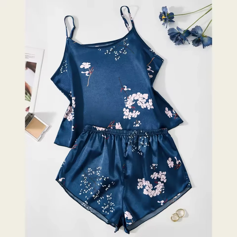 CHINEE New Fashion Two Piece Set of Camisole Pajama and Nightgown for Summer Women's Sleepwear