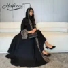 CHINEE New Luxury Handmade Dubai Black Modest Robe Muslim Women Leopard Print Trim Hooded Design
