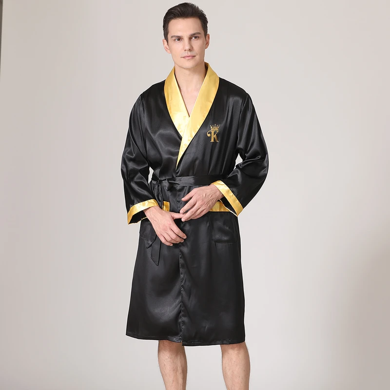 CHINEE New Men's Collection Breathable Summer Bathrobe Thin Pajamas Nightgown Loungewear in Plus Sizes Sleepwear for Men