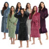 CHINEE New Men's and Women's Simple Flannel Large Size Long Couple Hooded Bathrobe Autumn and Winter