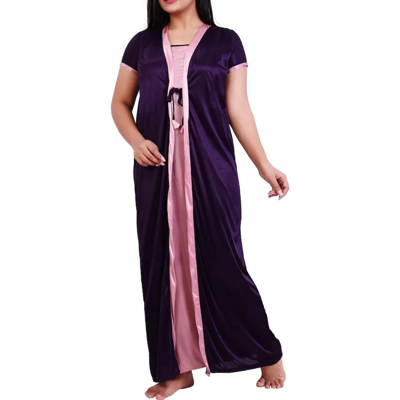 CHINEE New Style Fashionable Soft Smooth Solid Spring Knee Length Plus Size Women's Nightgown Dress 100% Cotton Breathable Quick Dry