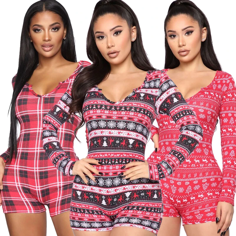 CHINEE New Style Long Sleeves Women's Pajamas Adult Onesie Women Sleepwear