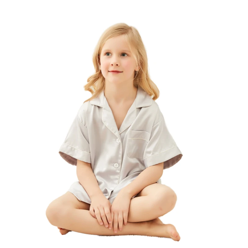 CHINEE New Style Pajama for Kid Birthday Party Wedding Child Women Pyjama Summer Set With Trim