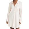 CHINEE New Style Stylish Spring Long Sleeves Women Home Wear Solid Color Lapel Button 100% Cotton Machine Embroidery Sleep Shirt