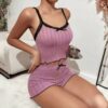 CHINEE New Summer Elastic Women's Sleepwear Shorts with Lace Edge Strap Cross Border Design Comfortable Home Clothes
