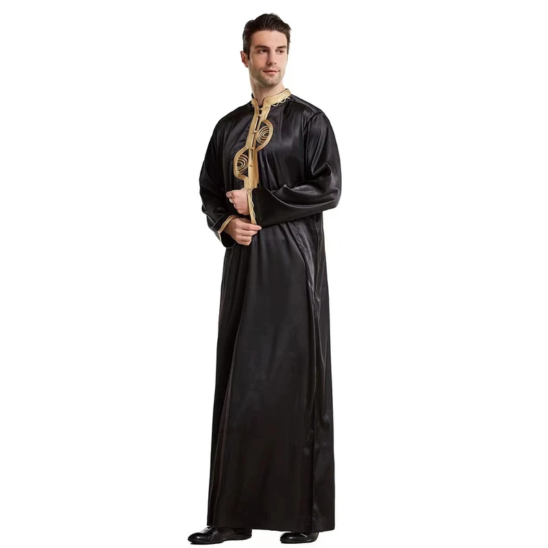 CHINEE New Vintage Embroidered Robes for Men Multi Season ODM New Muslim Menswear Abaya Dubai Saudi Arab Middle Ready XXL Winter Summer