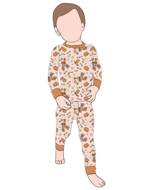 CHINEE New Western Toddler Jumpsuit Bamboo Pajamas Baby 2pcs Long Sleeved Bamboo Pajamas Baby Clothes Clothing Suppliers Baby Clothes