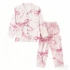 CHINEE New Women's Autumn Winter Warm Flannel Pajama Set Classic Fashion Printed Combo 100% Cotton Breathable Soft Smooth V Neck