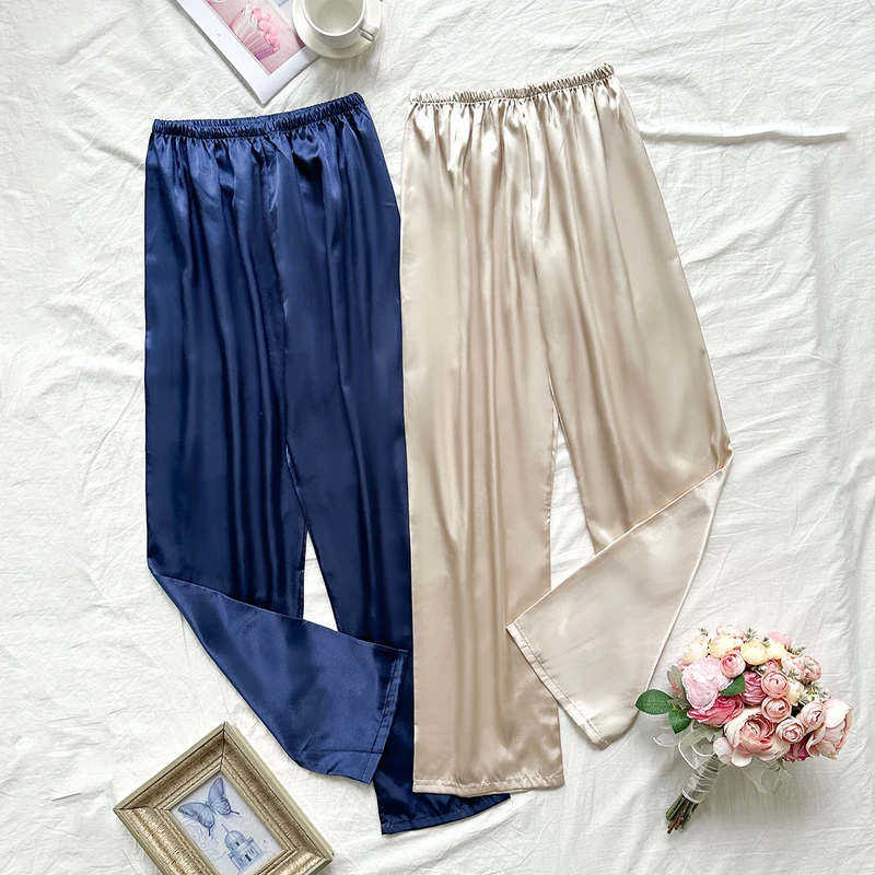 CHINEE New Women's Satin Pajama Pants Fashion Trends for Home Wear in Summer Autumn Spring Seasons