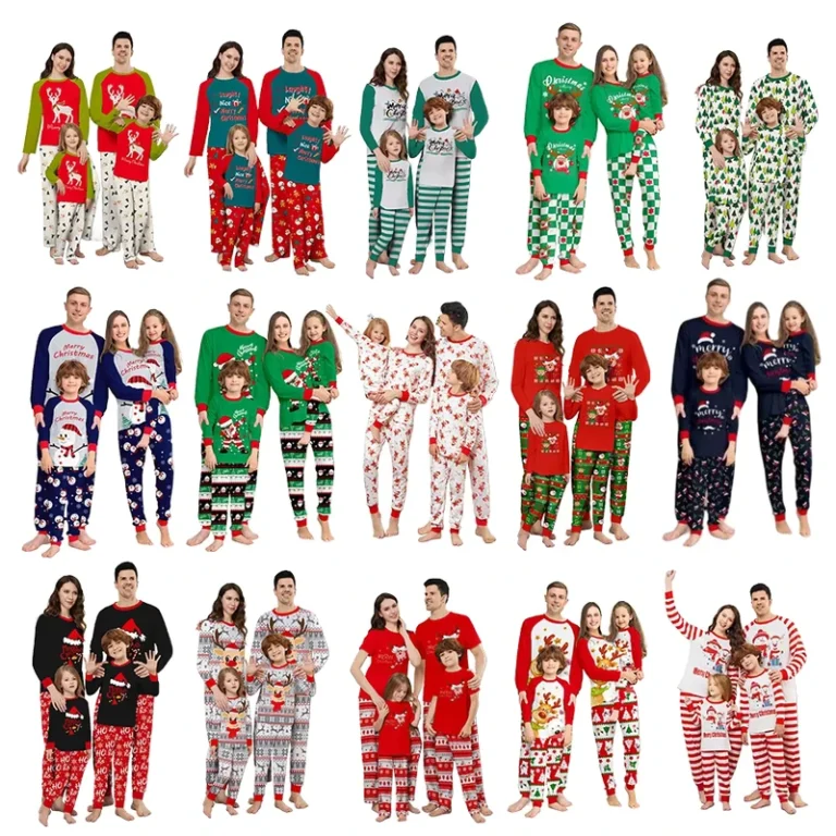 CHINEE-New-Year-and-Christmas-Polyester-Cotton-Blend-Pajamas-Thermal-Home-Wear-Casual-Sleepwear-Family-Matching-Xmas-PJs-Set