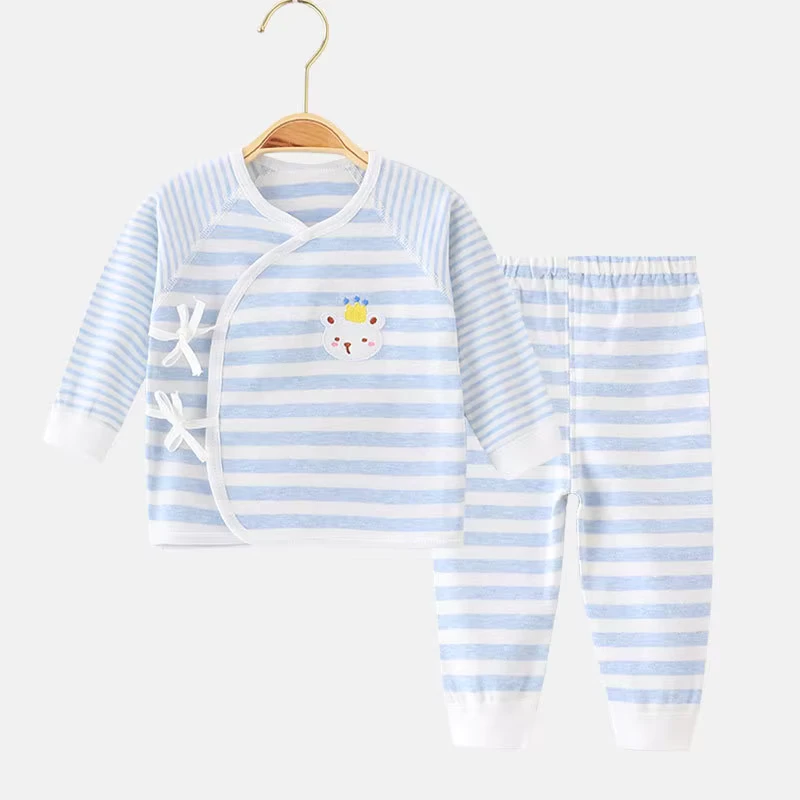CHINEE Newborn Gifts Soft Long sleeve Stripe Two pieces Newborn Baby Clothes Baby Jumpsuit Kids Pajamas Set