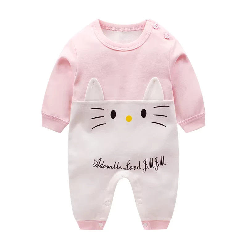 CHINEE Newborn Onesie Autumn Cotton Baby Crawling Pajamas Children 0-2 Years Old Ha Clothes Baby Clothes Kids Print Cartoon Clothing
