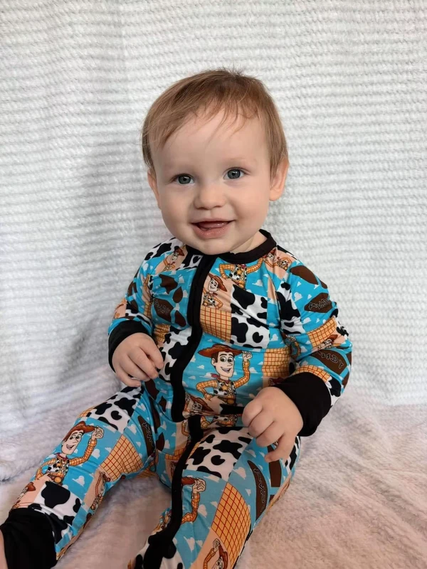 CHINEE Newborn Sleep Jumpsuit Romper Kids Long Sleeve Pajamas Romper Baby Unisex with Zipper Custom Print Baby Romper