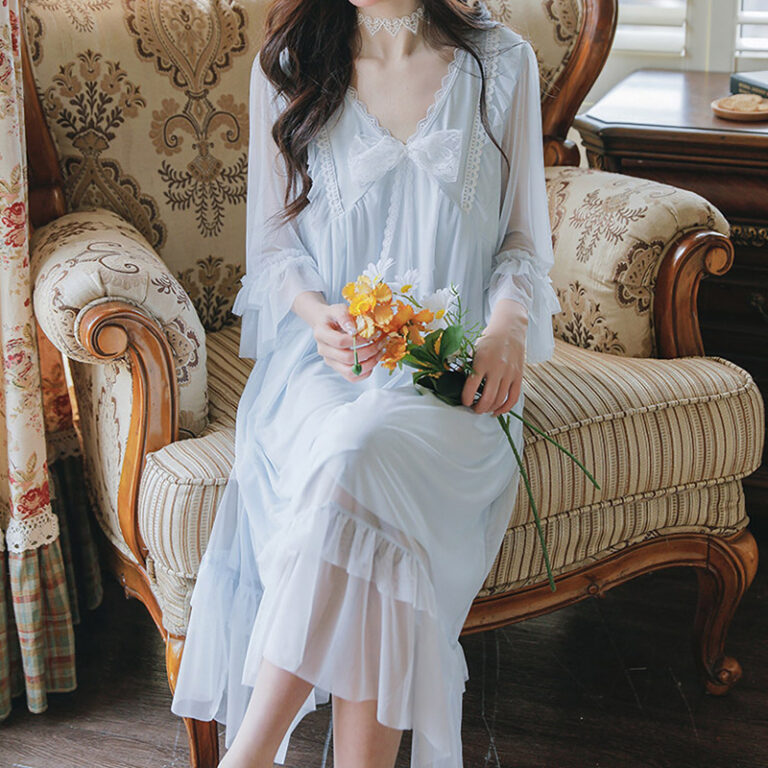 CHINEE-Nightgown-Long-Womens-Long-Sleeve-Sleepwear-Full-Length-Nightshirt-Soft-Sleep-Gowns-Sexy-Princess-Lace-Pajamas