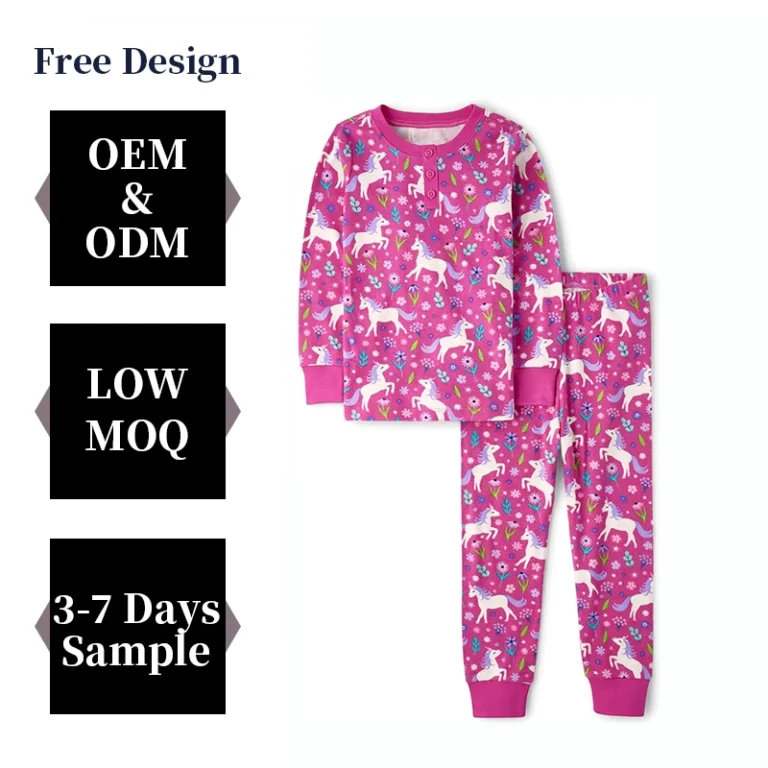 CHINEE-Nightwear-for-Girls-Custom-Print-Low-Moq-Girls-and-Toddler-Pajamas-Set-Children-Clothing-Long-Sleeve-and-Pant-Pajamas