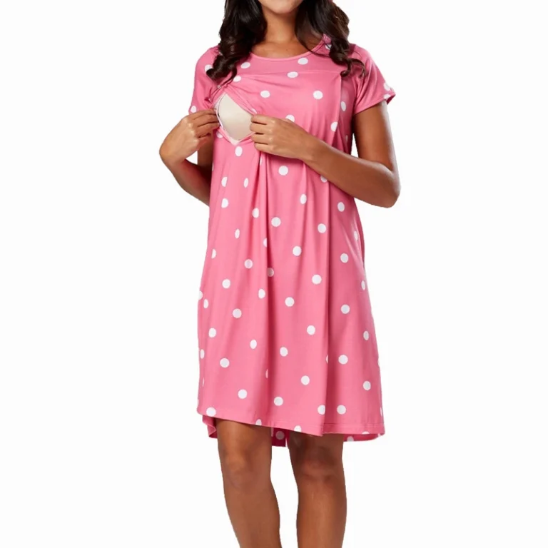 CHINEE-Nursing-Nightgown-Nightdress-Hospital-Gown-Delivery-Labor-Maternity-Pregnancy-Soft-Breastfeeding-Dress