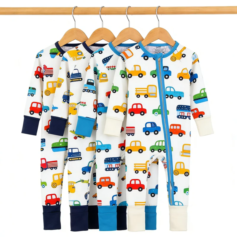 CHINEE ODM Manufacturer Direct Bamboo Zippy Romper Kids Luxury Sleep Collection Baby Pajama Night Set Fast Shipping Custom