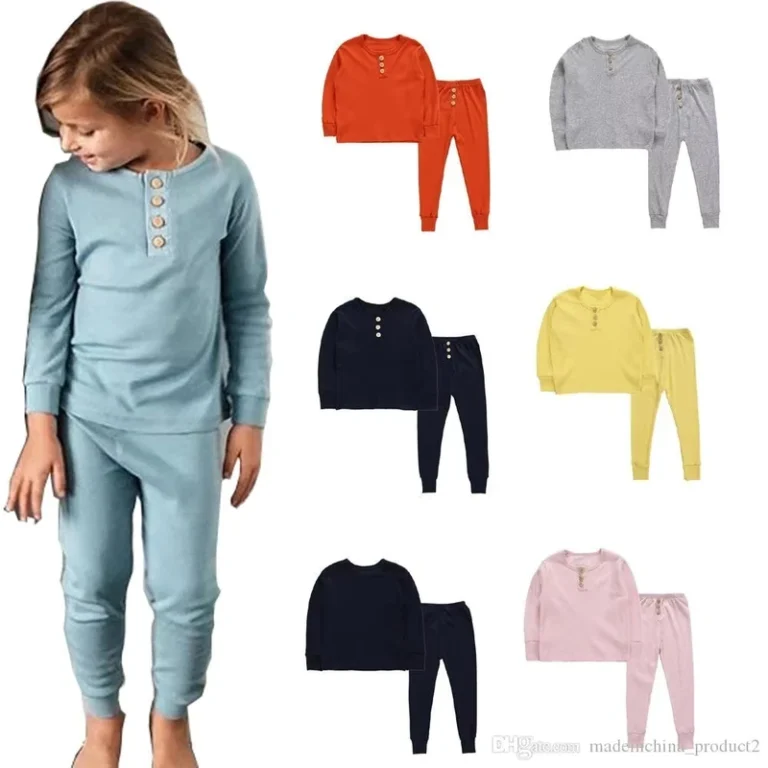 CHINEE-OEM-100-Organic-Cotton-Ribbed-2-Piece-Baby-Pyjamas-Long-Sleeve-Soft-Pajamas-Cotton-Boys-Girls-Pajamas-Elastic-Kids-Pyjamas