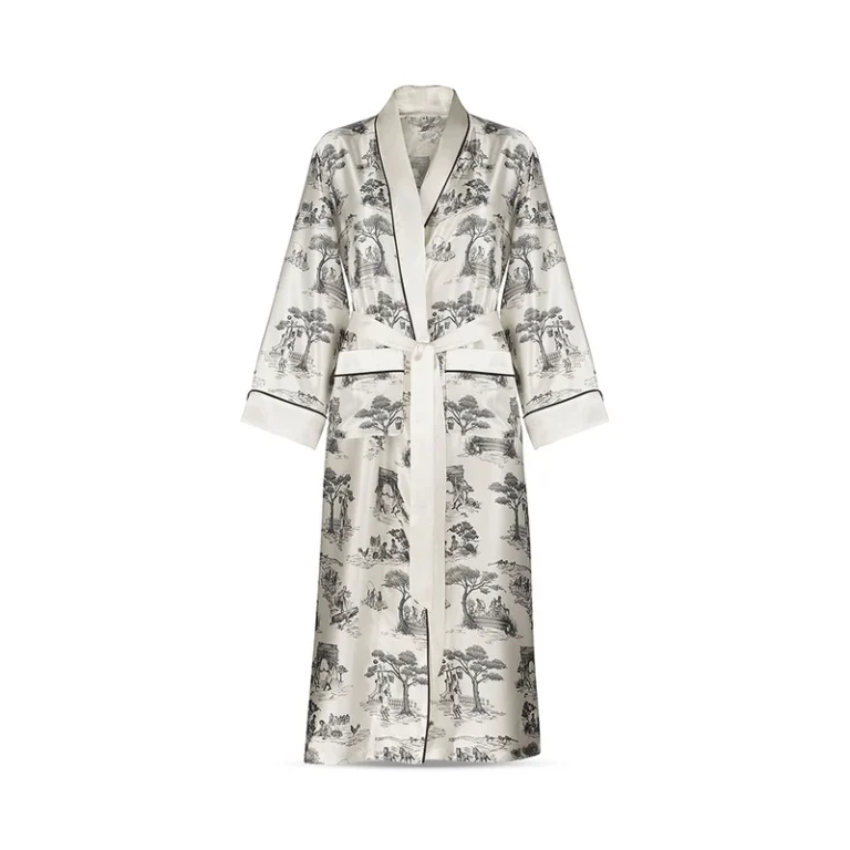 CHINEE OEM Custom Logo Personalized Embroidery Robes Silk Satin Kimono Robe for Women Party Wedding Printed Kimono Robes