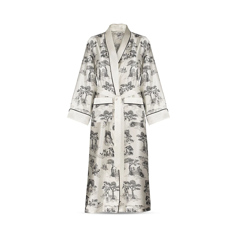 CHINEE OEM Custom Logo Personalized Embroidery Robes Silk Satin Kimono Robe for Women Party Wedding Printed Kimono Robes