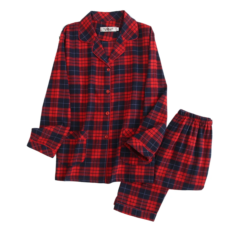CHINEE OEM Custom Men Breathable Sleepwear Autumn Winter Thermal Pyjamas Sets Plaid Nightwear Lounge Wear Men's Flannel Pajamas Set