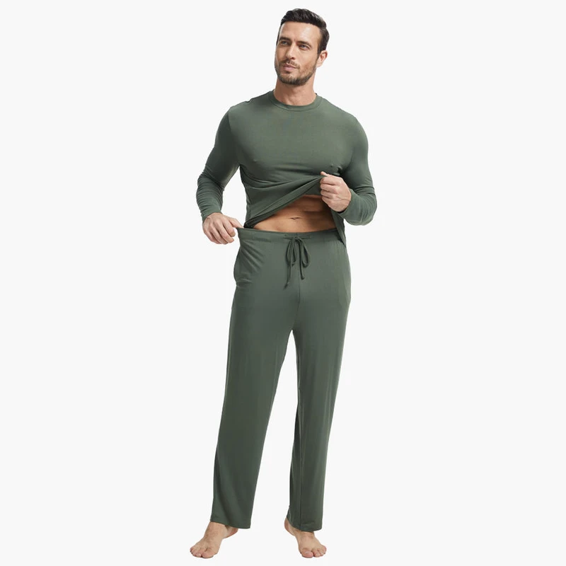 CHINEE OEM Custom Mens Sleepwear Cotton Pajama Sets Men Long Bamboo Pajamas Men's Sleepwear Manufacturer Vietnam