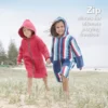 CHINEE OEM Logo Quick Dry Woven Beach Swimming Cotton Towelling Hooded Kids Terry Robe with Zipper Bathroom Use