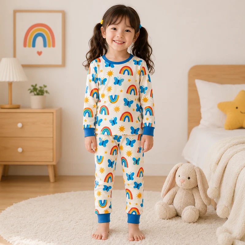 CHINEE OEM ODM Baby Pajamas 95% Bamboo 5% Spandex Animal Sleepwear Custom Toddler Kids Loungewear Set