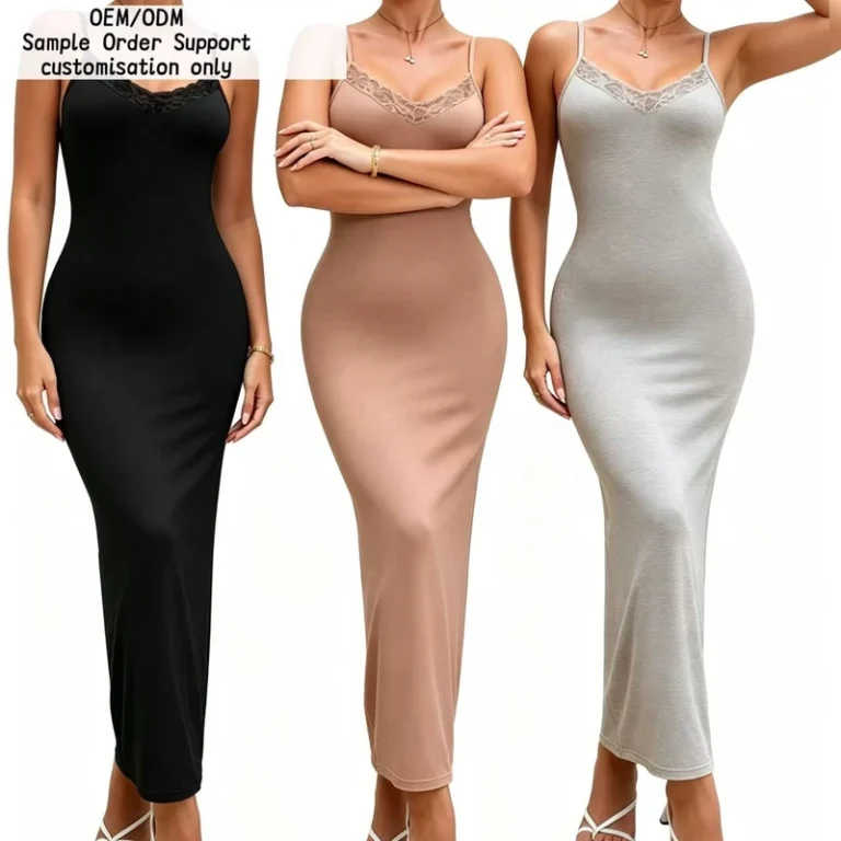 CHINEE-OEM-ODM-Cotton-Modal-Bamboo-Private-Logo-Solid-Color-Sleeveless-Long-Nightgown-Customized-Night-Dress-Timeless-Classic-Sleepwear