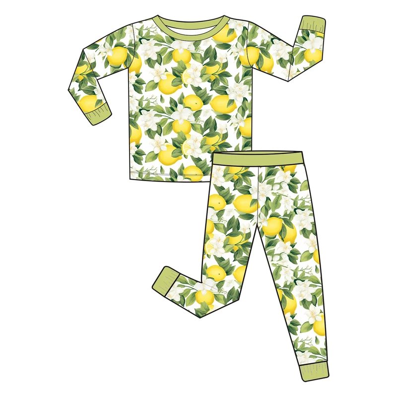 CHINEE OEM ODM Custom Print Organic Bamboo Baby Toddler Sleepwear Pjs Clothing Set Kid Two Pieces Pajamas Set