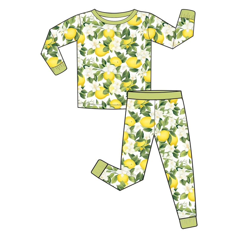 CHINEE OEM ODM Custom Print Organic Bamboo Baby Toddler Sleepwear Pjs Clothing Set Kid Two Pieces Pajamas Set