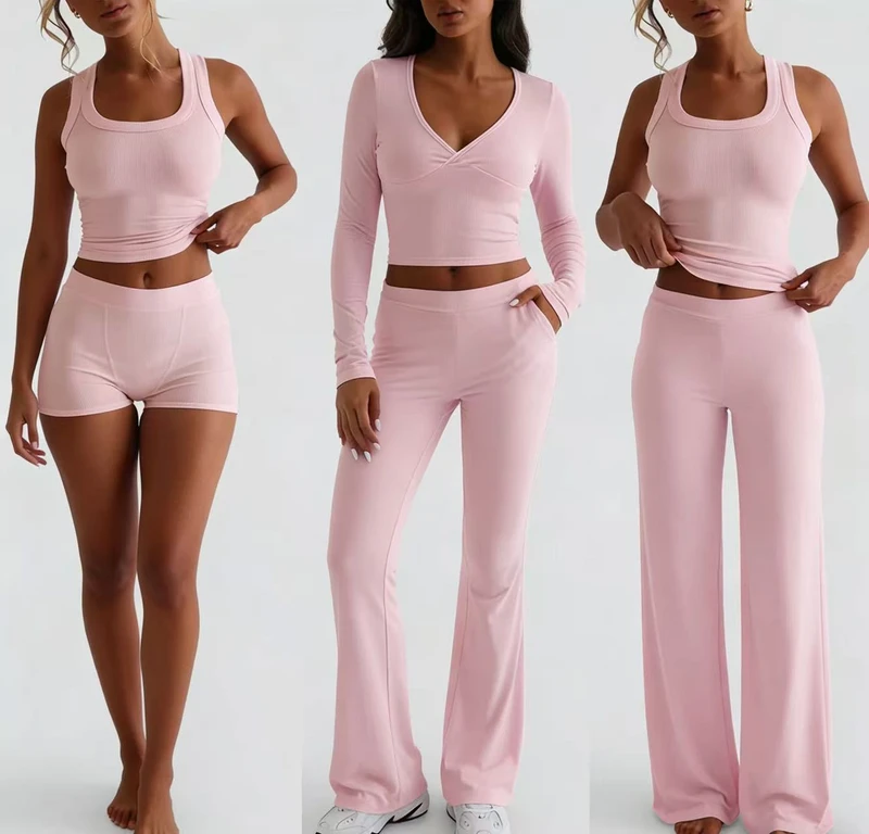 CHINEE OEM ODM Manufacturer For Custom Pijamas Woman Cotton Pyjamas Femme Top And Shorts Long Pants Two Piece Soft Lounge Sets