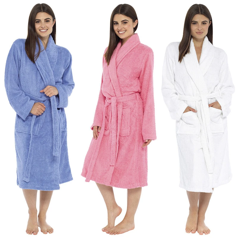 CHINEE OEM Pure Cotton Terry Bath Robe for Women Quick Dry and Disposable for Home Hotel Spa Adult Bathroom Robe Supplier