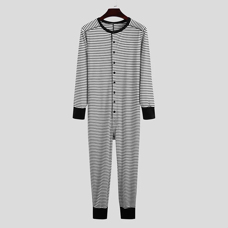 CHINEE One piece Pajamas for Adults at Home New Design Striped Custom Bamboo Comfortable Fabric Pajamas Set