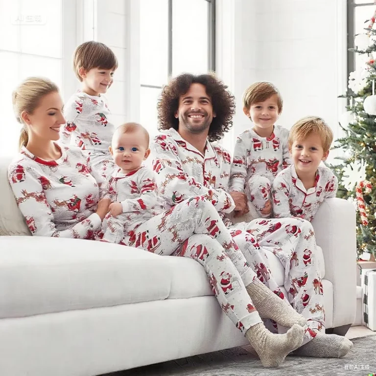 CHINEE-Organic-Bamboo-Casual-Toddler-Christmas-Pyjamas-Sustainable-Baby-Pajamas-Friendly-Family-Matching-Outfits-Two-Piece-Sleepers