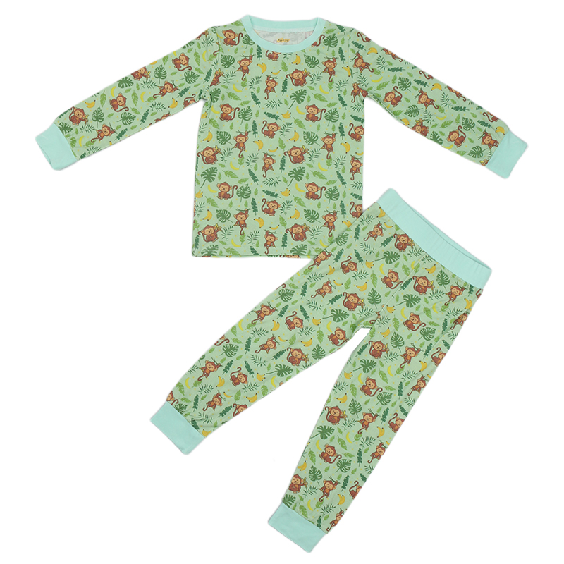 CHINEE Organic Bamboo Kids Pajamas Print Two Piece Lounge Set Kids Pjs Children Pyjamas Children Loungewear Kids Clothing
