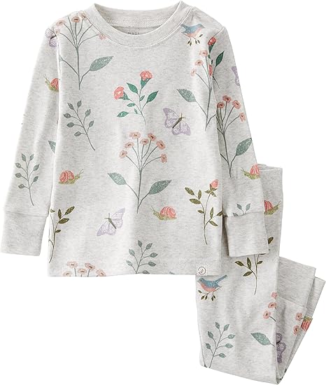 CHINEE Organic Cotton Baby Pajama Set Long Sleeve 2 Piece Sleepwear for Toddler Boys & Girls