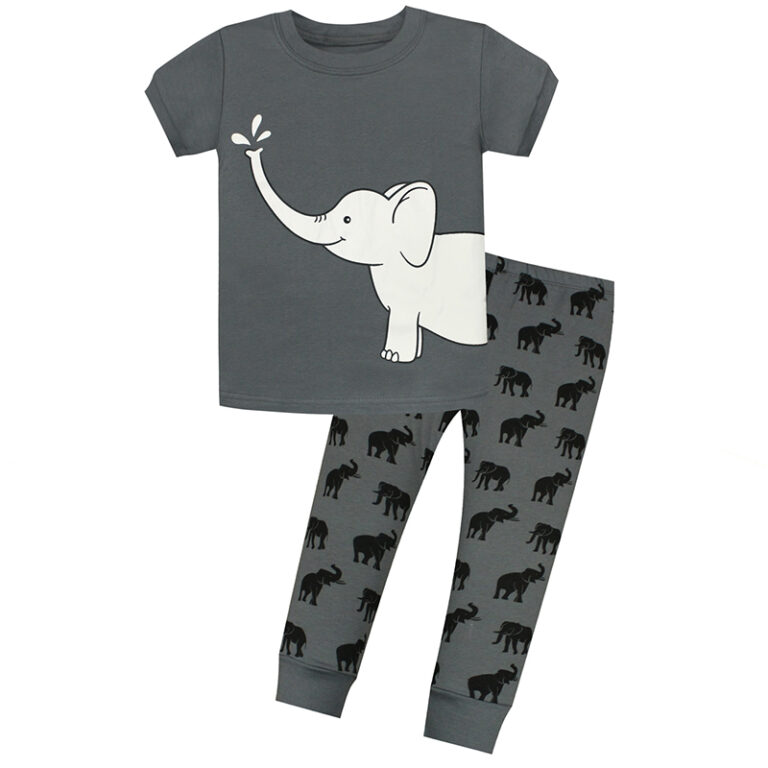 CHINEE-Organic-Cotton-Night-White-Black-Cotton-Thanksgiving-Toddler-Kids-Children-Pajamas-Animal