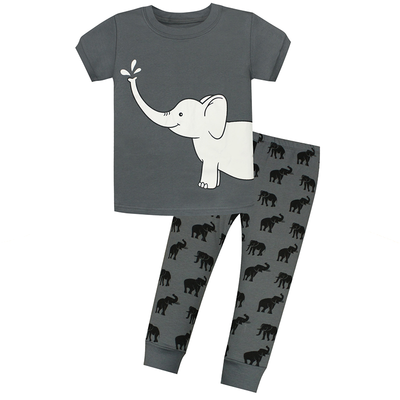 CHINEE Organic Cotton Night White Black Cotton Thanksgiving Toddler Kids Children Pajamas Animal