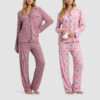 CHINEE Organic Women's Sleepwear Bamboo Stretch-Knit Long Sleeve Pajama Top Sustainable Custom Night Wear Loungewear