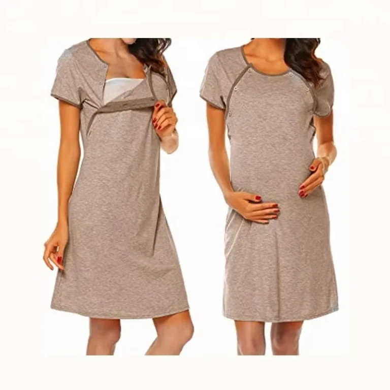 CHINEE-Other-Textile-Nursing-Nightgown-Nightdress-Hospital-Gown-Delivery-Labor-Maternity-Pregnancy-Soft-Breastfeeding-Dress