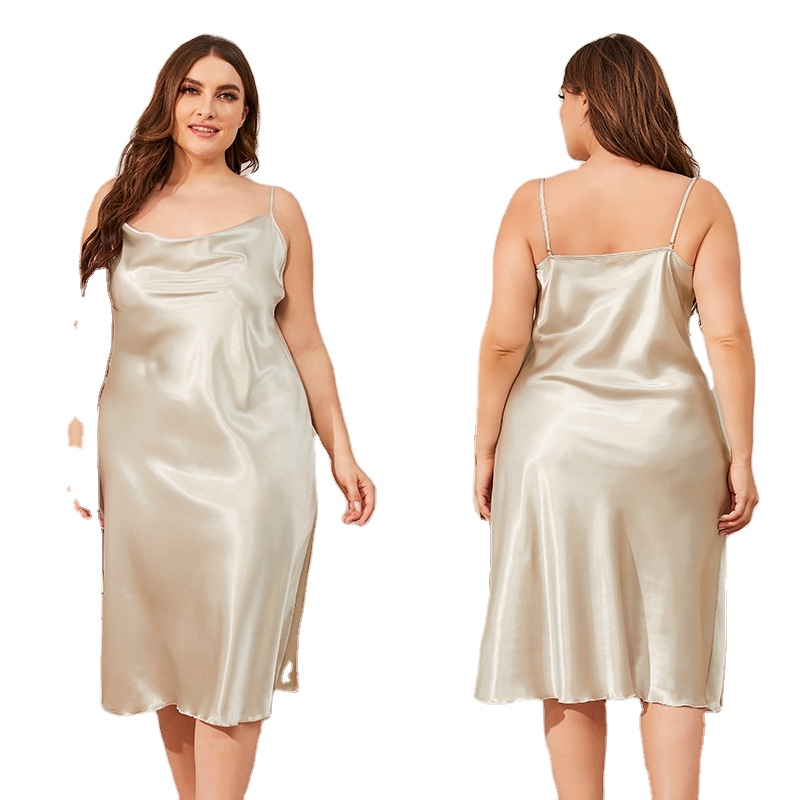 CHINEE Oversize Sexy Nightgown Plus Size Long Slip Dress Nightdress for Women