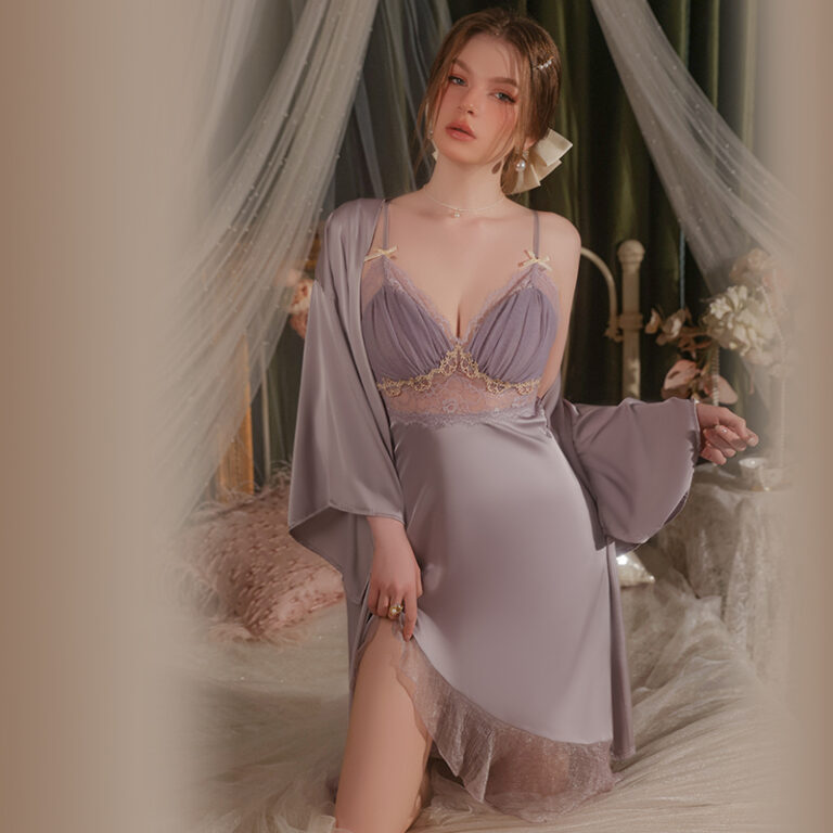 CHINEE-Pajamas-Embroidery-Hollow-Out-Sexy-Lace-Mesh-Nightgown-With-Chest-Pad-Satin-Silk-Long-Night-Dress