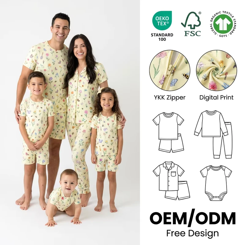 CHINEE Pajamas Manufacturer Family Matching Pajamas Tencel Modal Mommy and Me Pajama Sets Women Pajamas Set