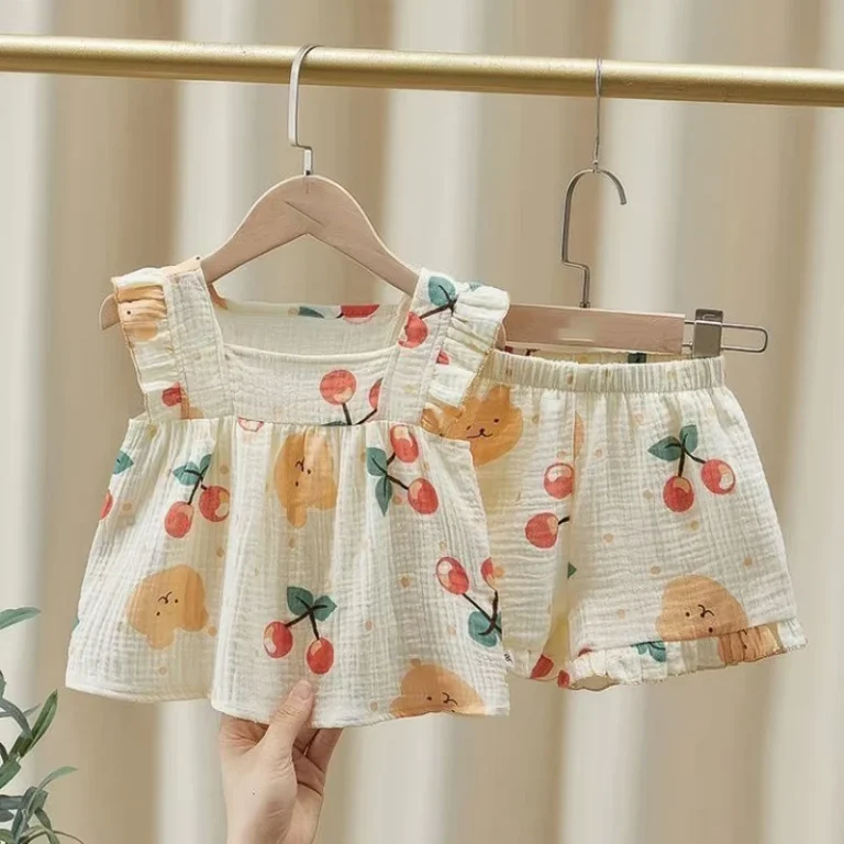 CHINEE-Pajamas-for-Girls-Children-Summer-Thin-Vest-Shorts-Set-Children-Little-Girl-Baby-Going-Out-Home-Clothes-Factory