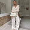 CHINEE Pajamas for Women Set Sleep Wear Women Pajama Two piece Set of Heart shaped Printed Women's Home Wear