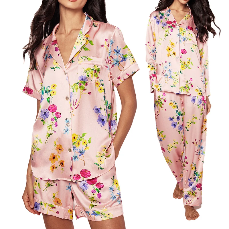 CHINEE Pajamas for Women Winter Long Sleeves Sleepwear Sexy Lingerie Satin Pajama Sets Female Night Clothes Silk Pajamas Loungewear New