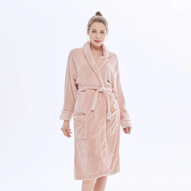 CHINEE Personalized Custom Luxury Women Men Unisex Plus Size Hotel Soft Cozy Fleece Flannel Long Robe Hooded Bathrobe with Pockets